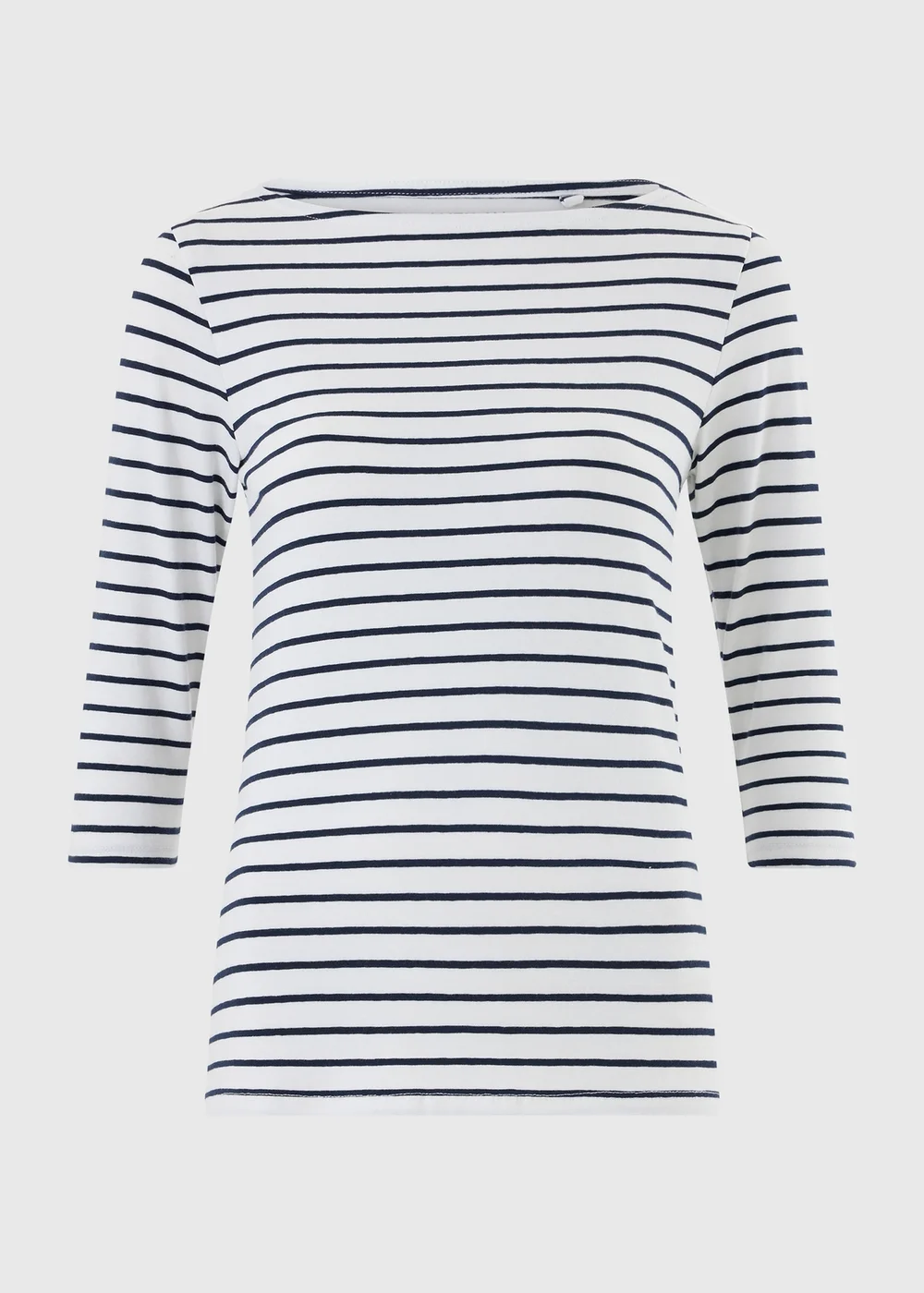 White Striped Fitted T-Shirt - 8 Image 1