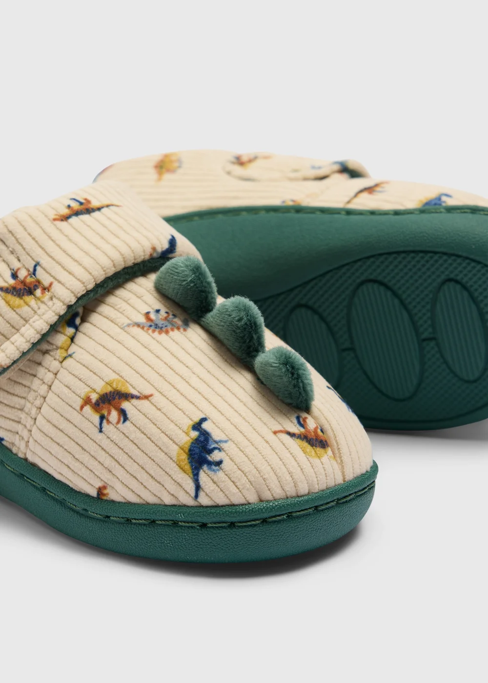 Boys Beige Dino Cupsole Slippers Younger 4-Older 12) - 4-5 Infants Image 2