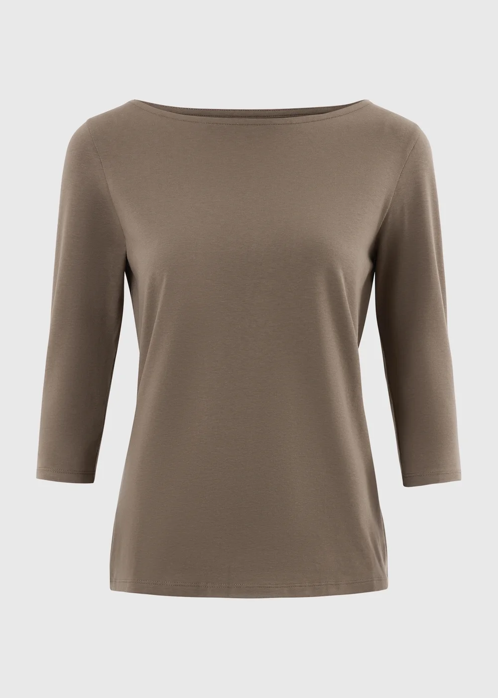 Chocolate Fitted Plain T-Shirt - 8 Image 4