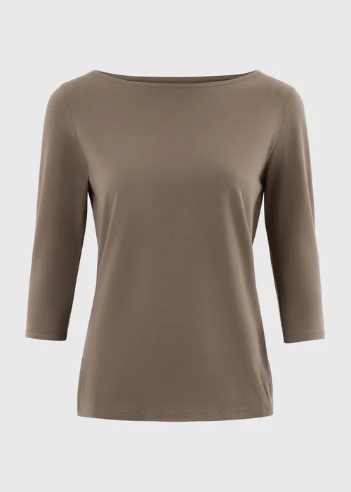 Chocolate Fitted Plain T-Shirt - 8 Image 4