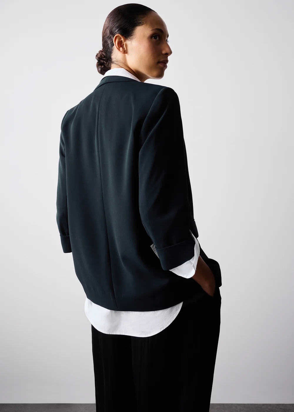 Navy Turn Back Blazer - 8 Image 2