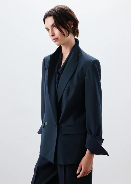 Navy Double Breasted Blazer - 8 Image 4