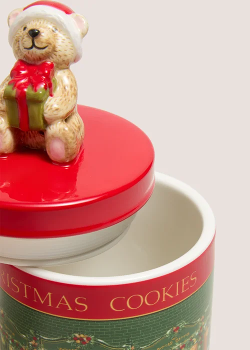 Christmas Patch Ceramic Cookie Jar Image 2