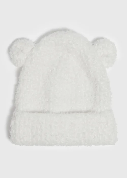 Baby Cream Fluffy Beanie (1-23 Months) - Up to 1 Month Image 1