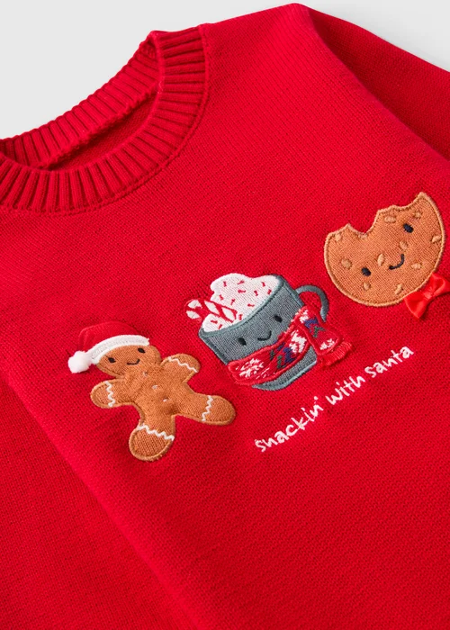 Boys Red Santa Snacks Sweatshirt (1-8 yrs) - 1-1.5 Yrs Image 2