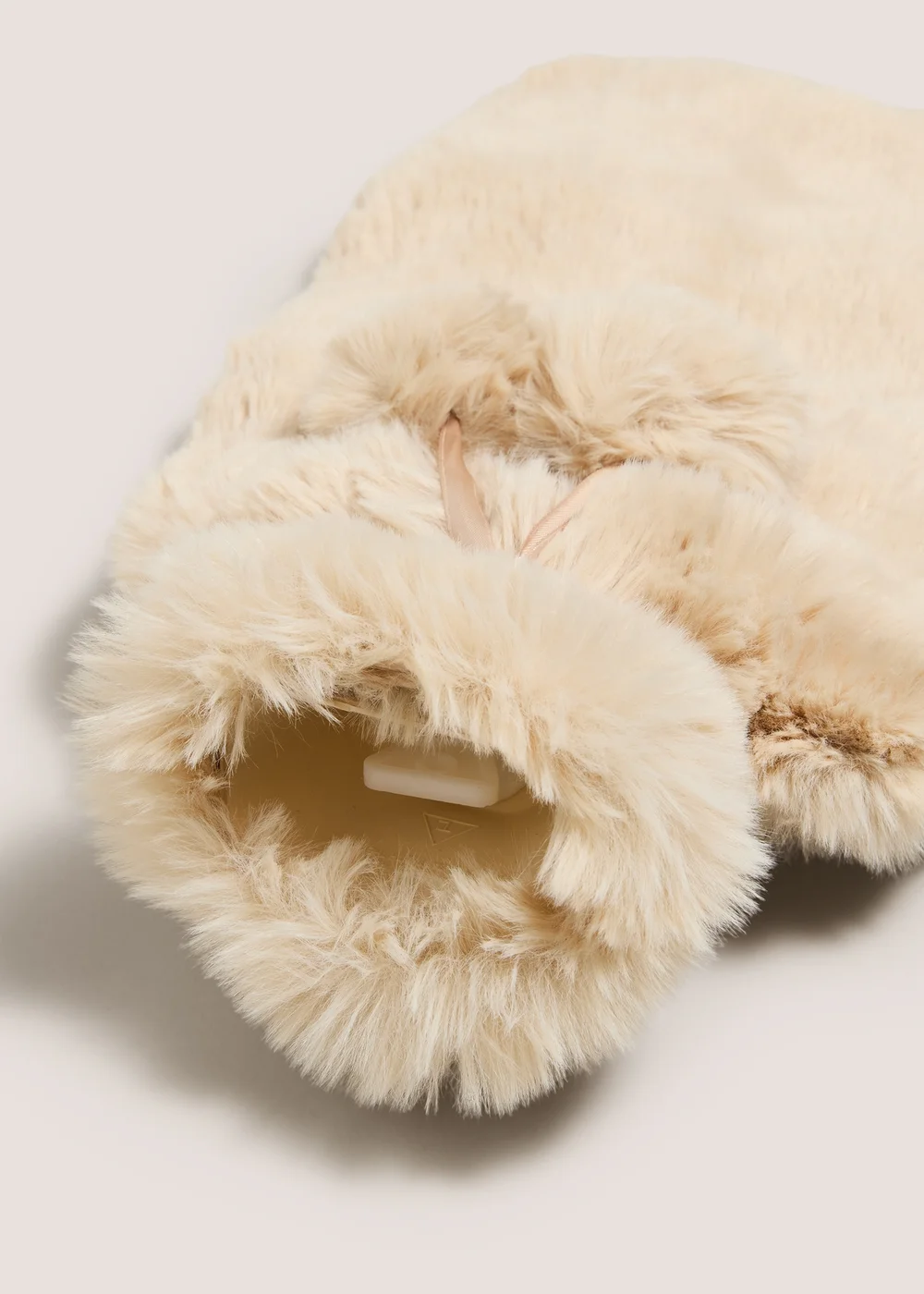 Cream Bubble Faux Fur Hot Water Bottle Image 2