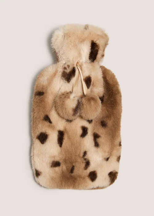 Deer Faux Fur Mini Hot Water Bottle Image 1