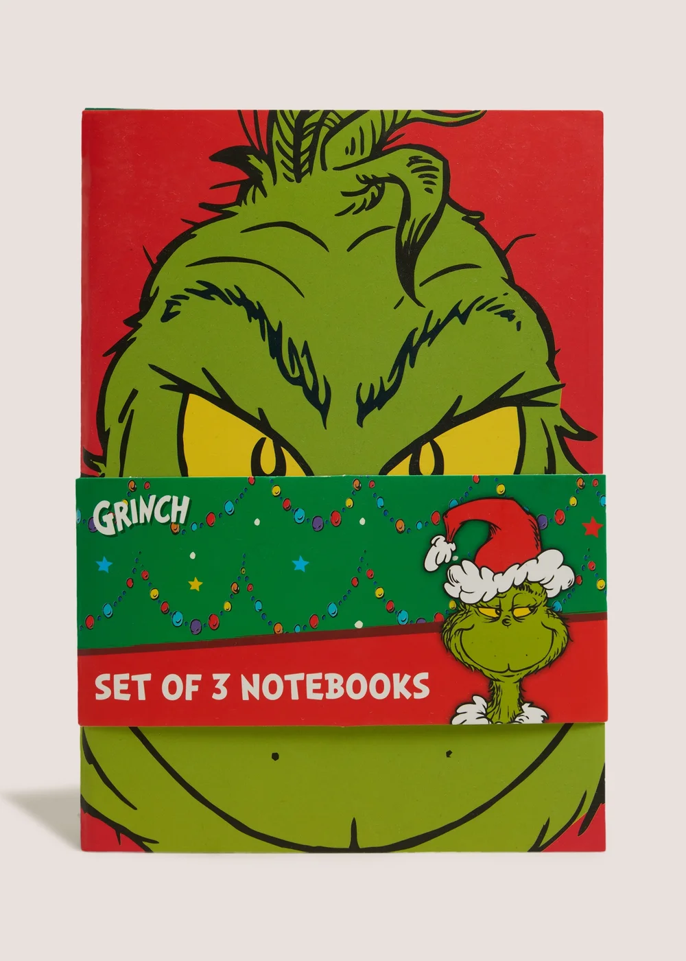 3 Pack Grinch Christmas Notebooks Image 1
