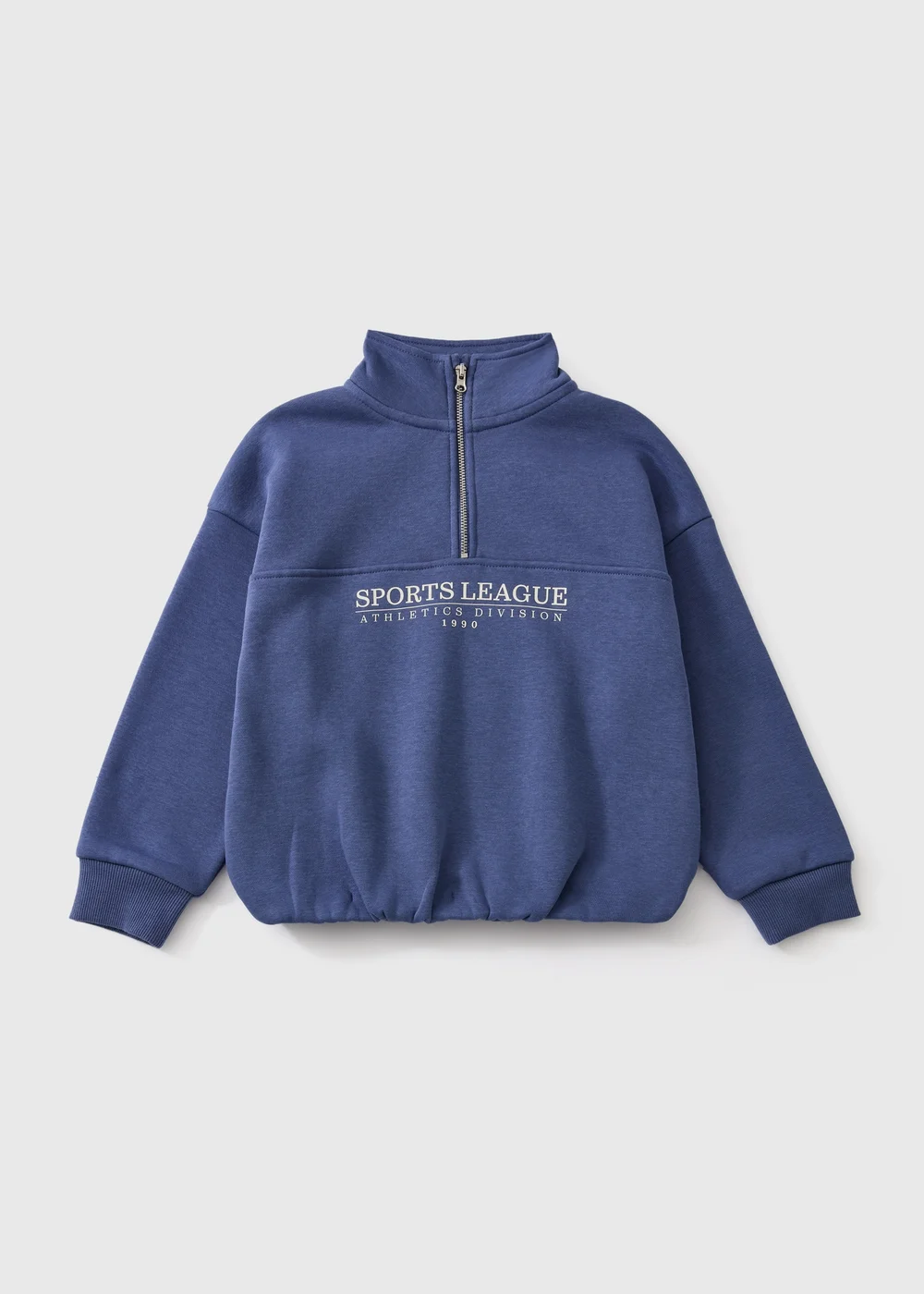 Girls Blue Co Ord Quarter Zip Sweatshirt (7-15yrs) - 7 Yrs Image 1