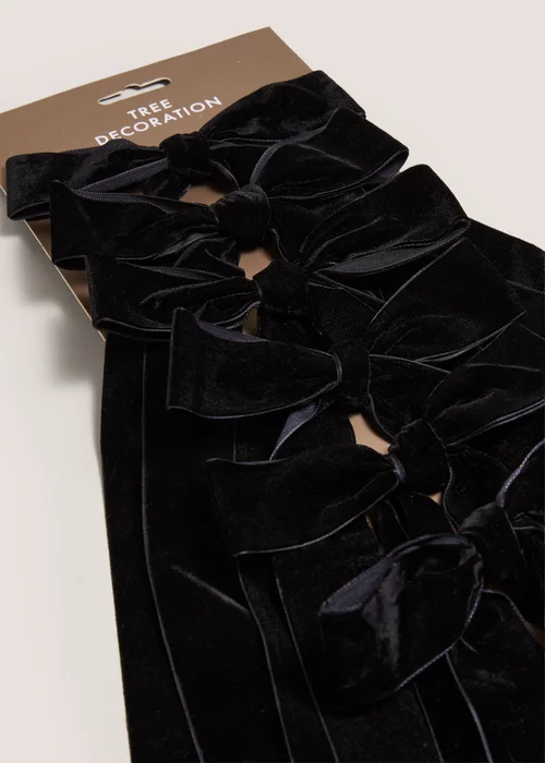 Black 6 pack Decorative Bows Image 2