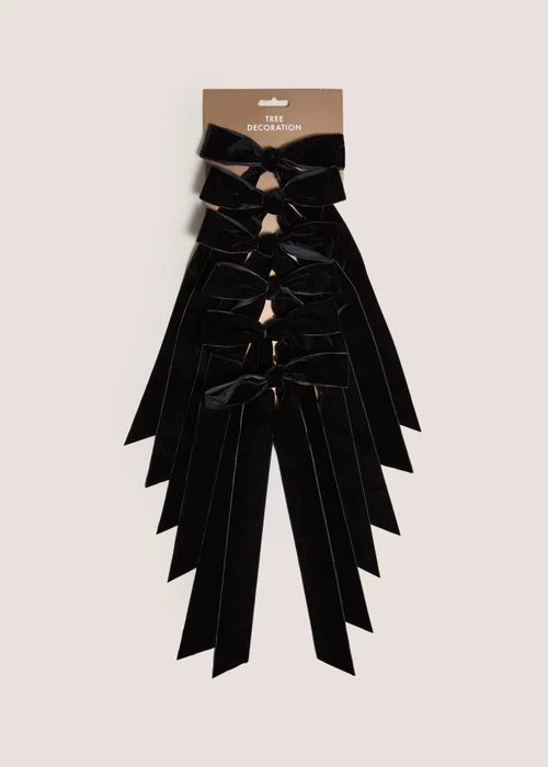 Black 6 pack Decorative Bows Image 1
