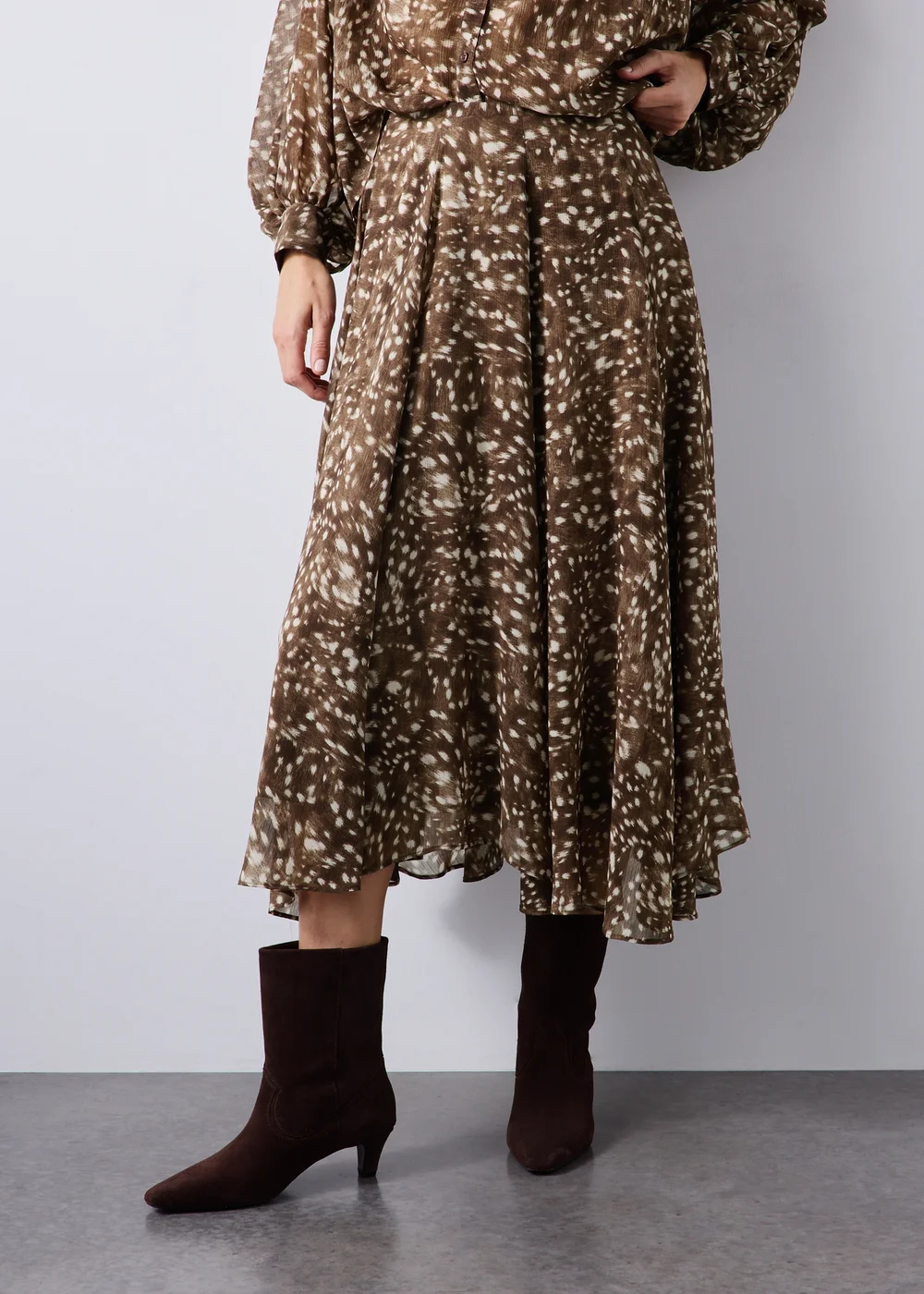 Brown Animal Print Co Ord Skirt - 8 Image 4