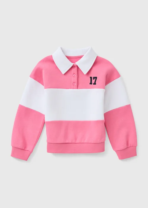 Pink Stripe Polo Jumper (7-15 Yrs) - 7 Yrs Image 1