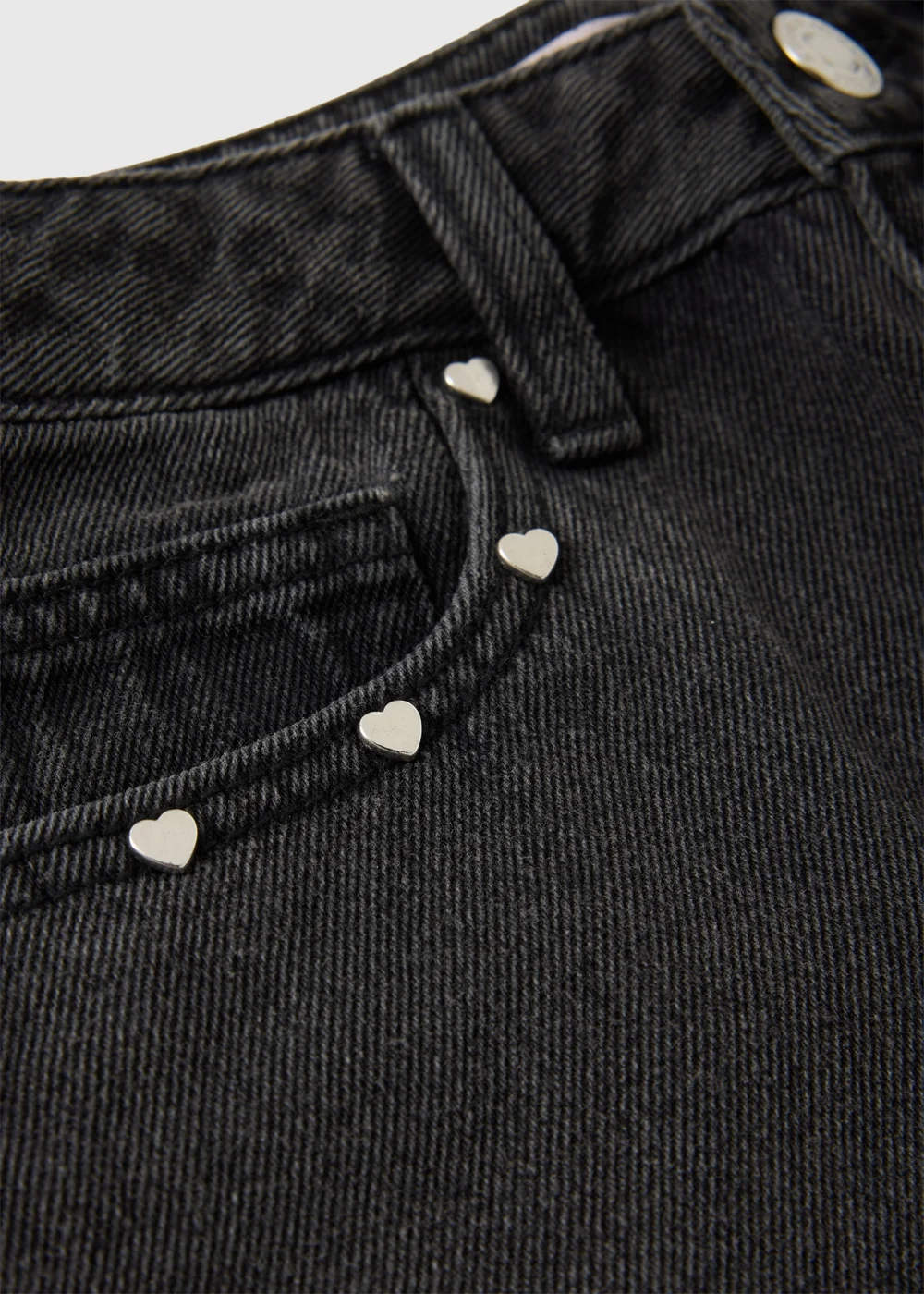 Girls Black Stud Detail Barrel Leg Jeans (7-15yrs) - 7 Yrs Image 2