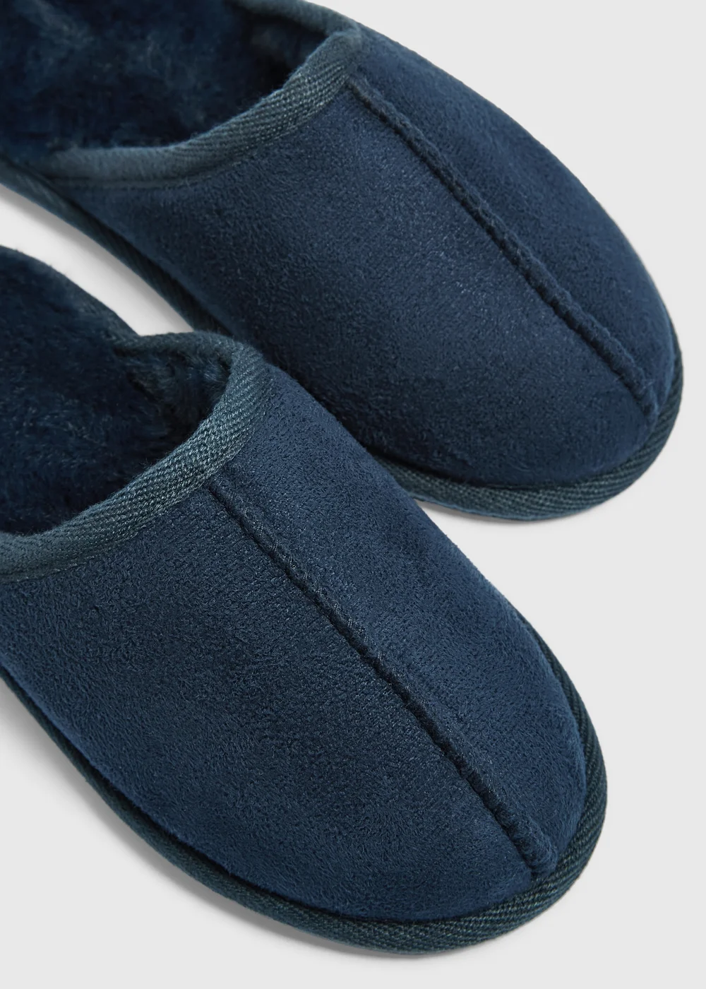 Boys Navy Mule Slippers (Younger 10-Older 6) - 10 Infants Image 2