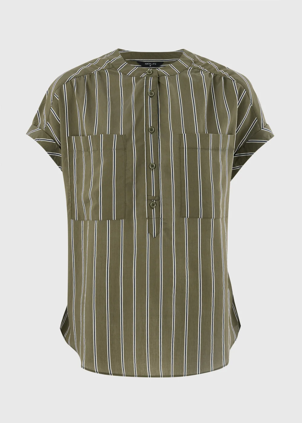 Khaki Stripe Utility Blouse - 8 Image 4