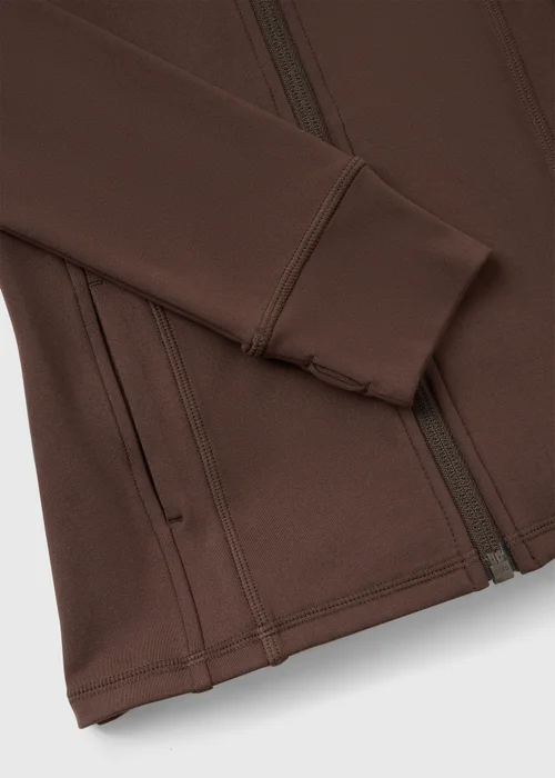 Souluxe Girls Brown Zip Sports Jacket (7-15yrs) - 7 Yrs Image 2
