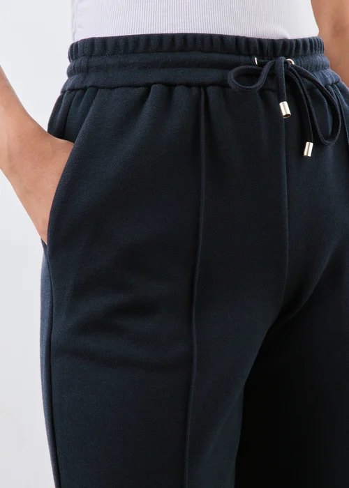 Navy Ponte Pique Tapered Co Ord Trousers - 12/L29 Image 3