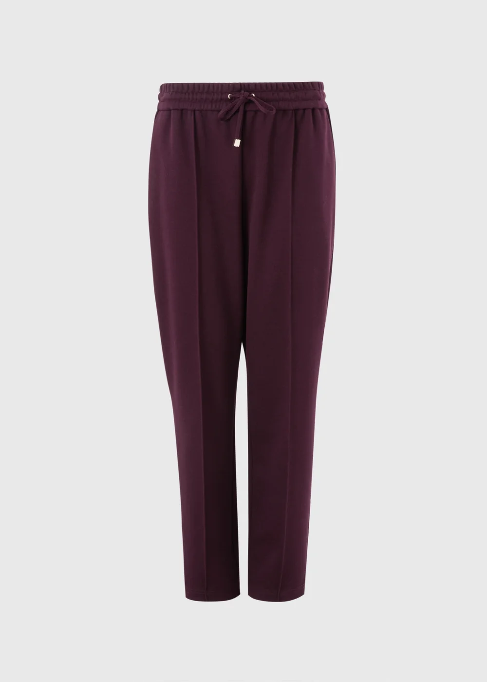 Burgundy Ponte Tapered Co Ord Trousers - 8/L29 Image 1