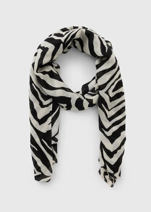 Zebra Print Lightweight Scarf - One Size Image 1