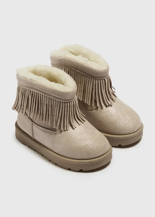 Girls Stone Fringe Snug Boots (Younger 4-12) - 4 Infants Image 1