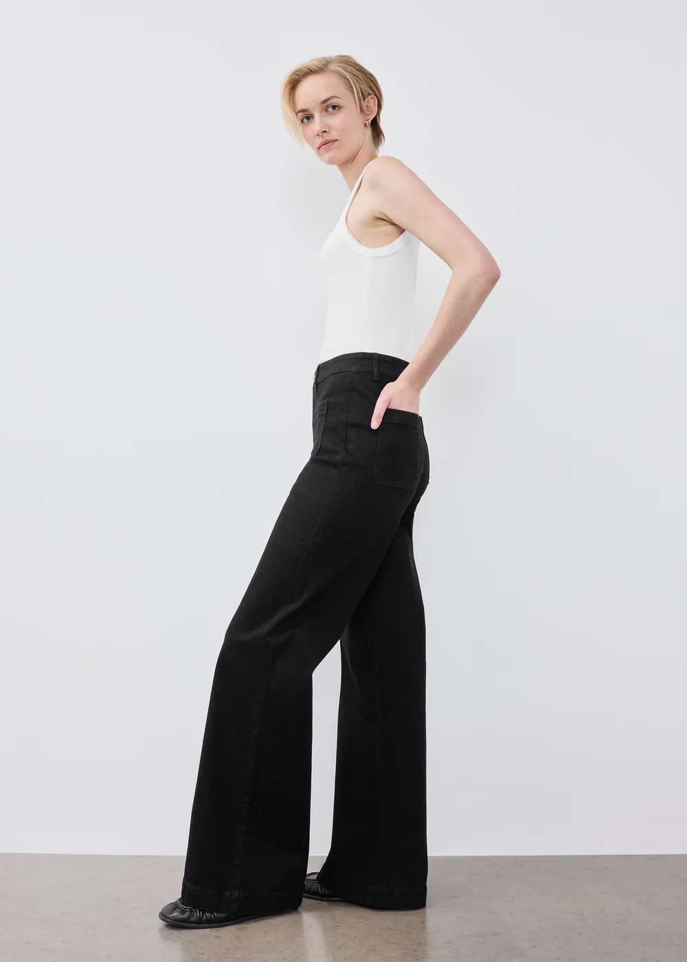 Black Pocket Front Jeans - 8/L29 Image 1