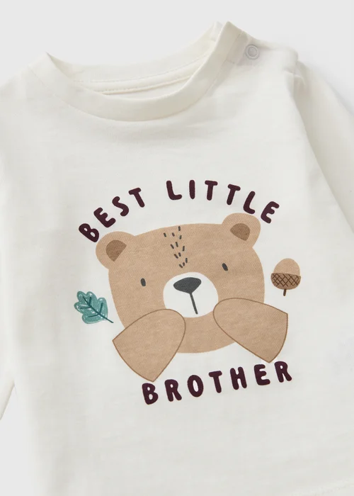 Baby Cream Little Brother Bear T-Shirt (0-23mths) - Up to 1 Month Image 2