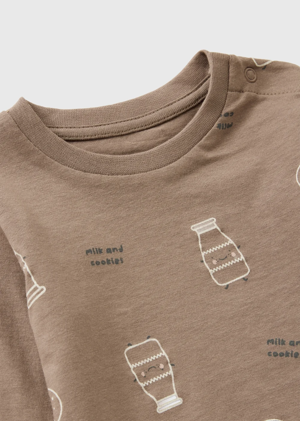 Baby Beige Milk & Cookies T-Shirt (0-23mths) - Up to 1 Month Image 2