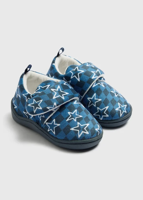 Boys Blue Star Cupsole Slippers (Younger 4-12) - 4 Infants Image 1