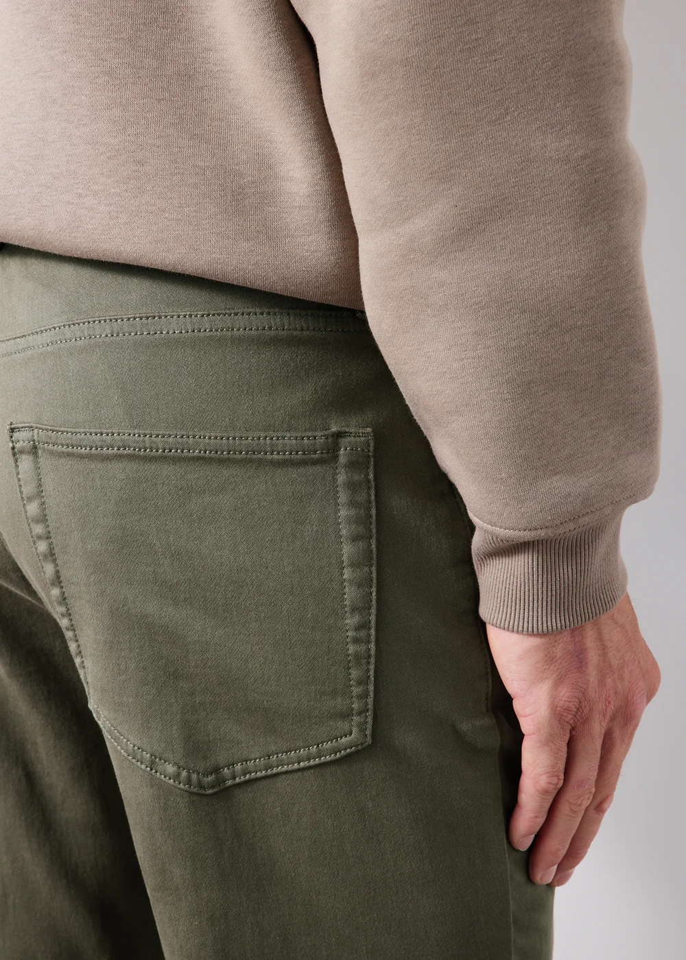 Khaki Straight Leg Trousers - 30 R Image 3