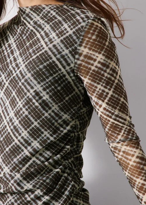 Black Check Co Ord Mesh Top - 8 Image 3