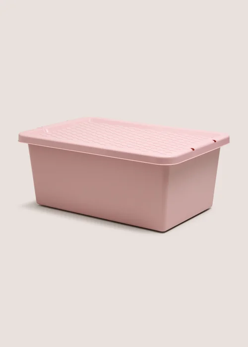 Pink 12L Storage Box with Lid Image 1