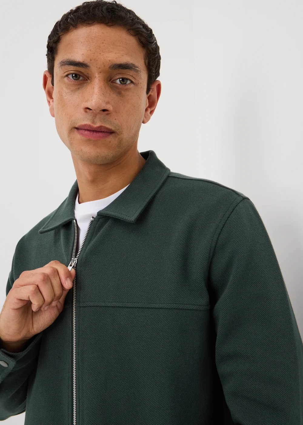 Green Twill Jersey Jacket - S Image 3
