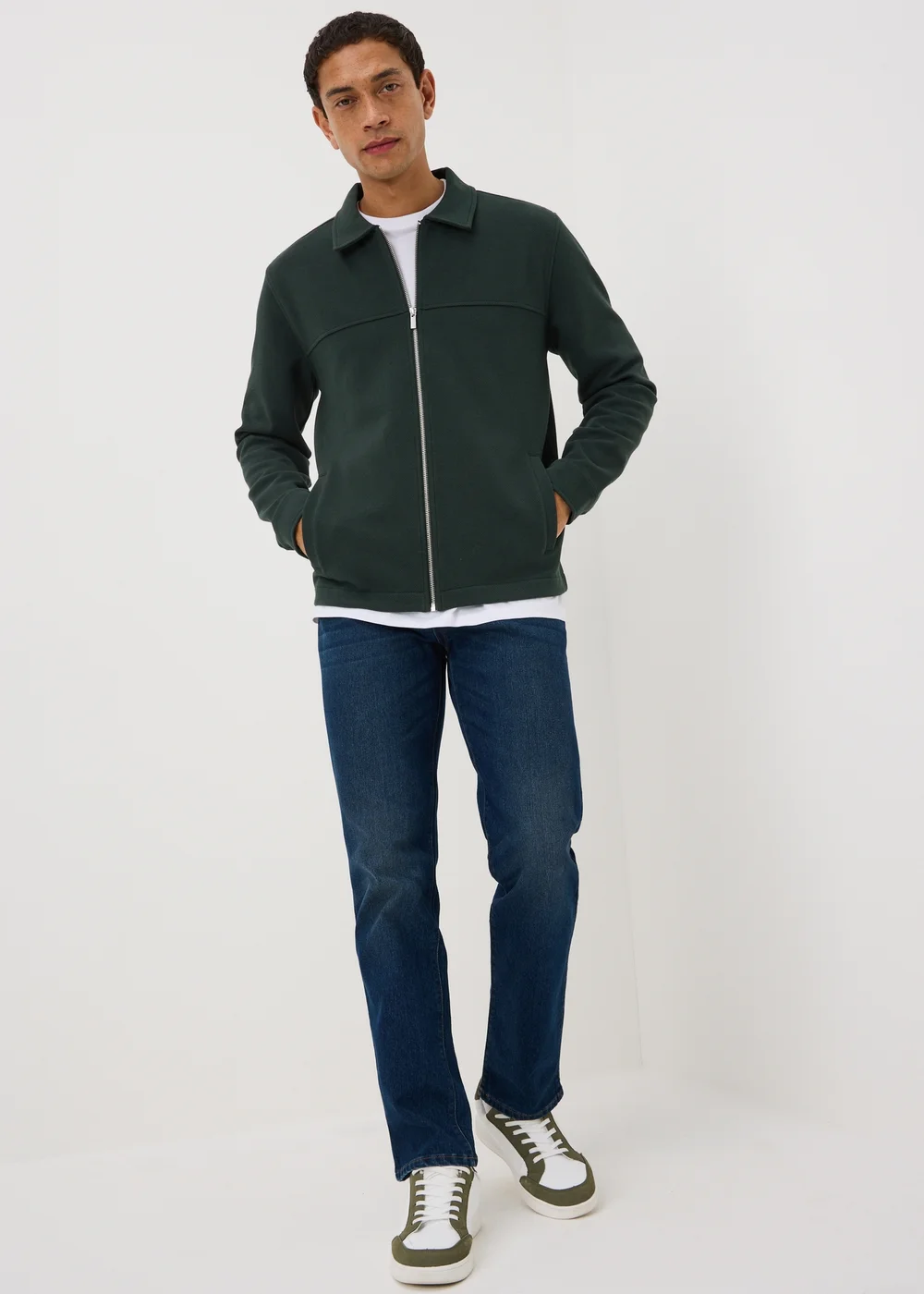 Green Twill Jersey Jacket - S Image 1