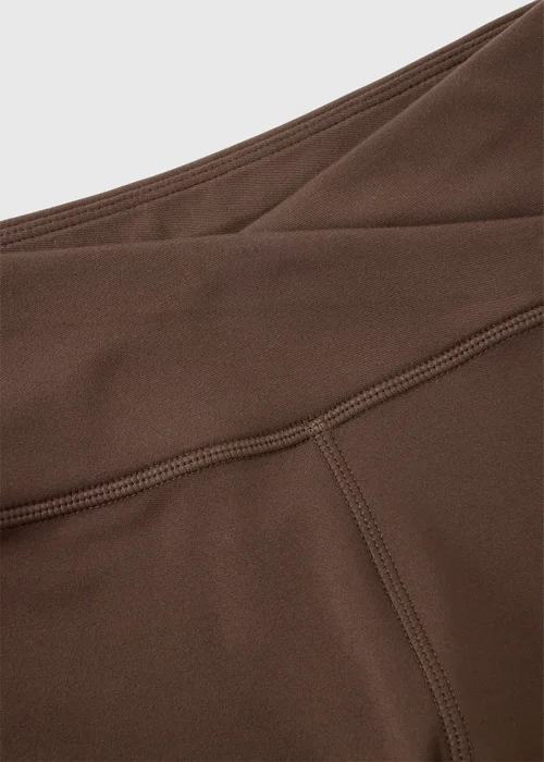 Girls Brown Cross Waist Flare Leggings (7-15yrs) - 7 Yrs Image 2