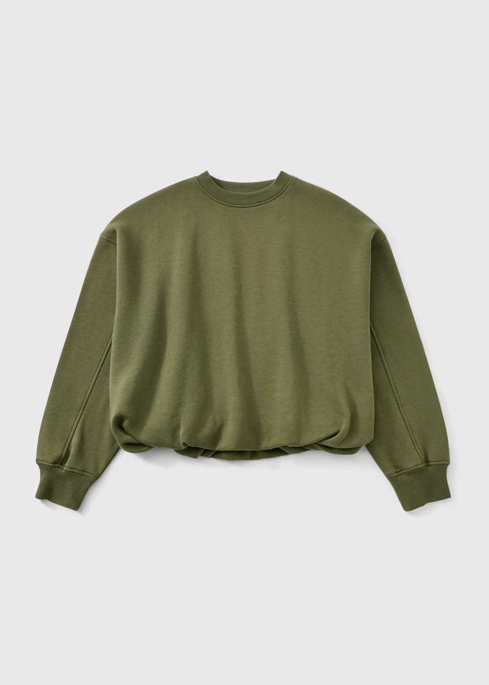 Khaki Bubble Hem Sweatshirt - XS Image 2