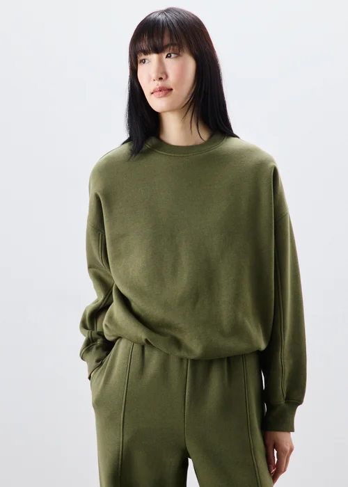 Khaki Bubble Hem Sweatshirt - XS Image 1