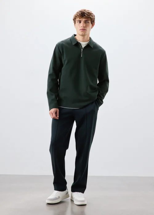 Green Long Sleeve Polo - S Image 2