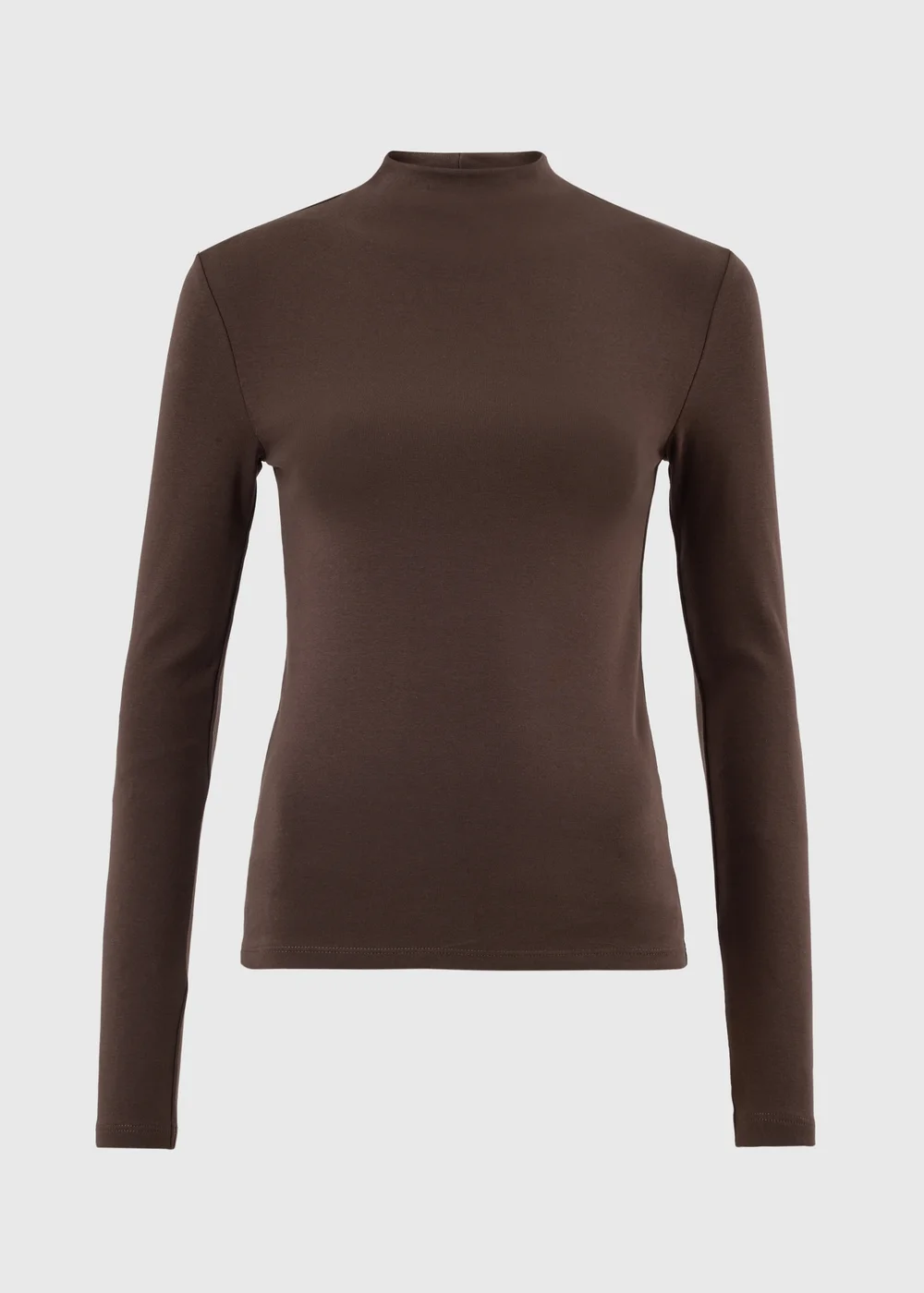 Chocolate Brown Funnel Neck Top - 8 Image 5