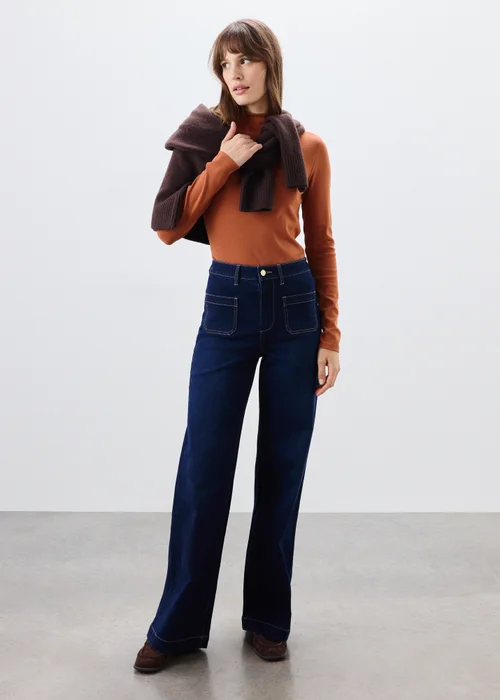Burnt Orange Funnel Neck Top - 8 Image 4