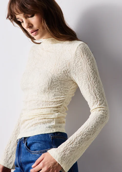 Cream Jacquard Top - 8 Image 3