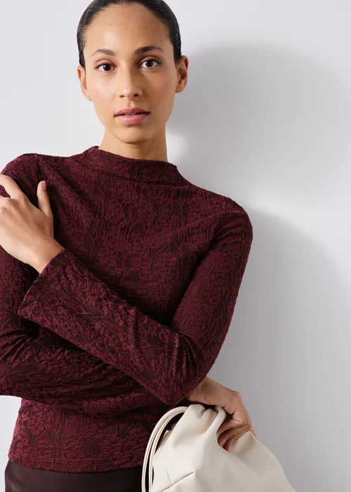 Raspberry Jacquard Pattern Top - 8 Image 1