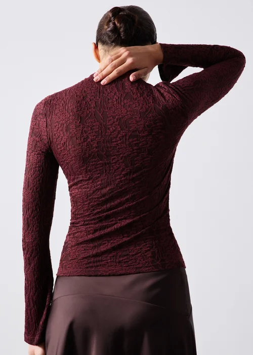 Raspberry Jacquard Pattern Top - 8 Image 2