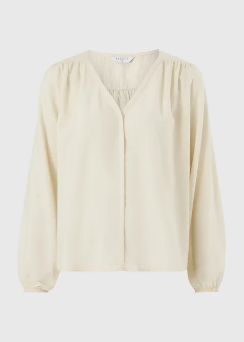 Cream Popover Long Sleeve Blouse - 16 Image 5