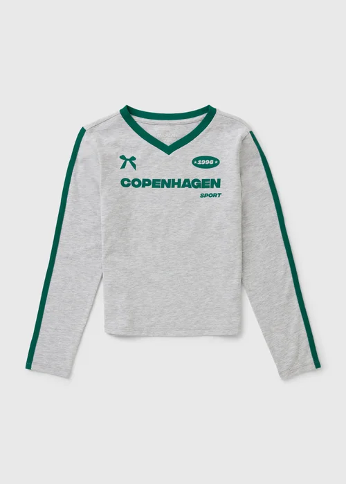 Girls Grey Copenhagen Long Sleeve Top (7-15yrs) - 7 Yrs Image 1