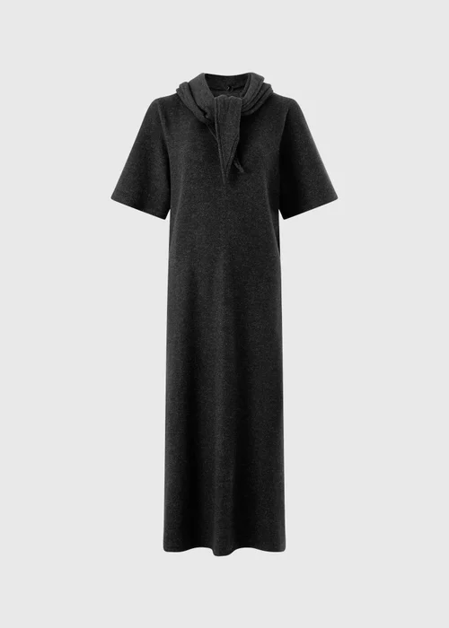 Grey Scarf Neck Detail Dress - 8 Image 2