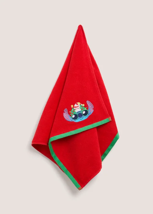 Red Stitch Embroidered Hand Towel - Hand Towel Image 1