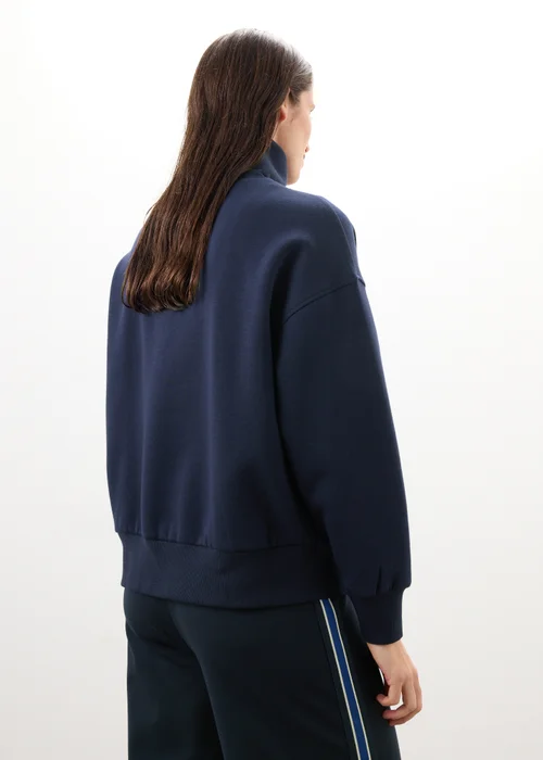 Navy Half Zip High Collar Jumper - XS Image 2