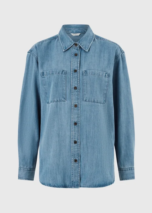 Denim Mid Blue Pocket Shirt - 12 Image 4