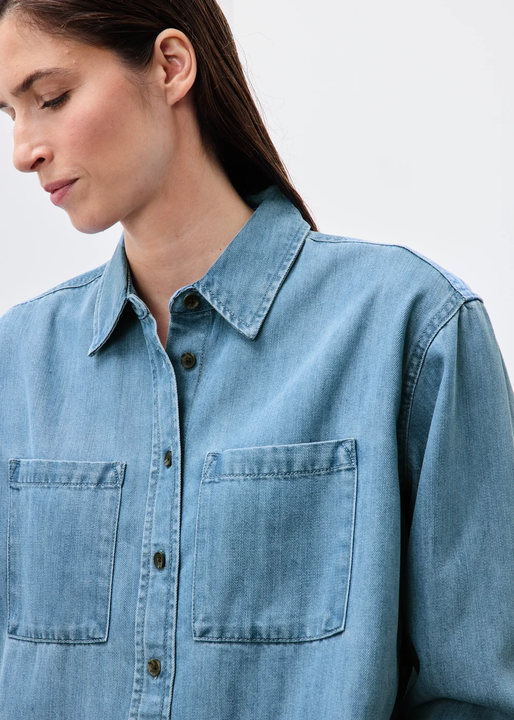 Denim Mid Blue Pocket Shirt - 12 Image 3